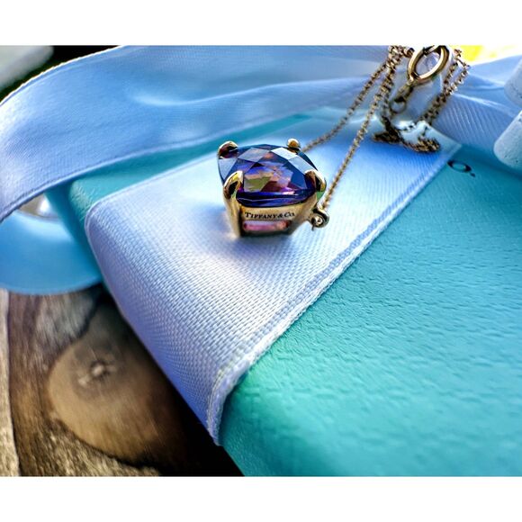 💜Rare and Retired Tiffany & Co. Amethyst Sparkler Necklace in 18k Rose Gold💜 - Picture 4 of 10